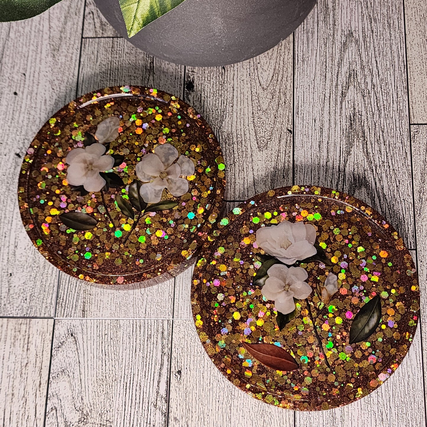 Whimsical resin coasters - set of 2
