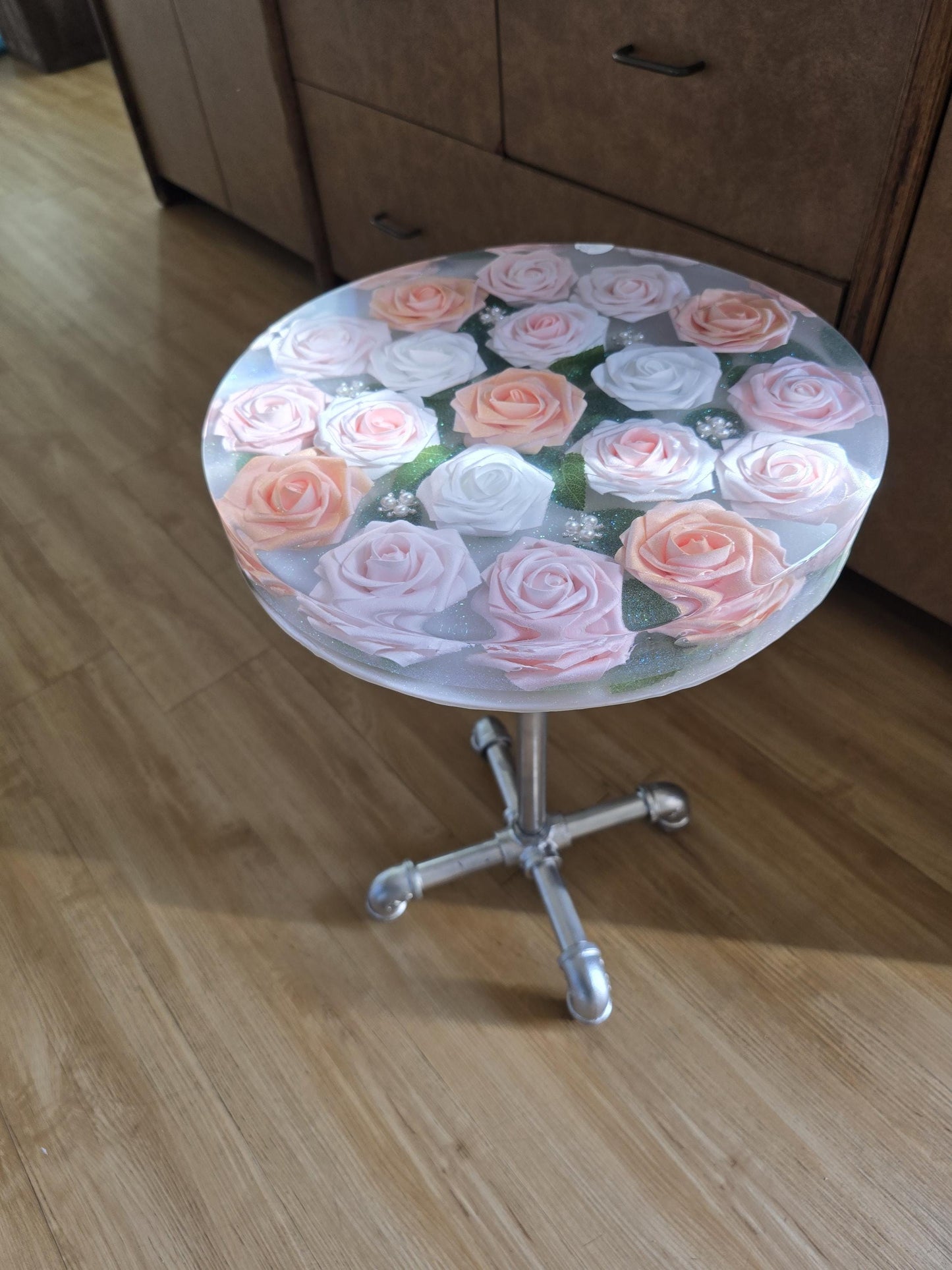 Pretty meets industrial end table