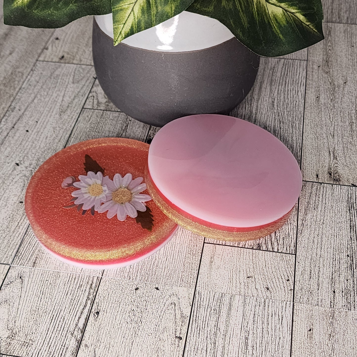 Whimsical resin coasters - set of 2