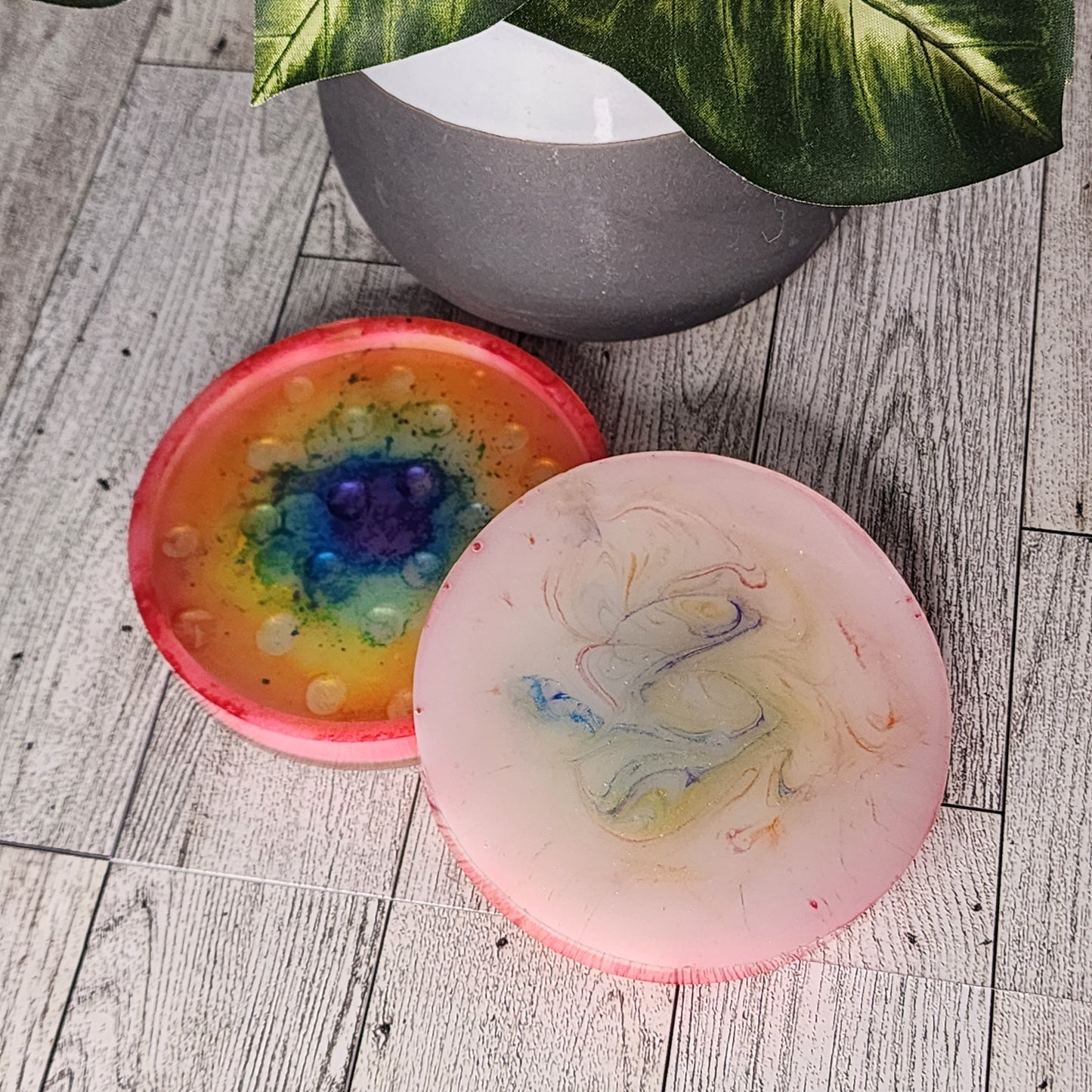 Whimsical resin coasters - set of 2