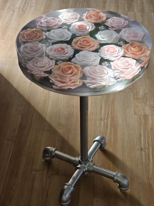 Pretty meets industrial end table