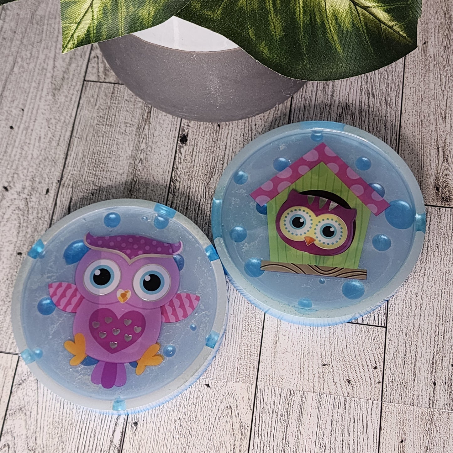 Whimsical resin coasters - set of 2